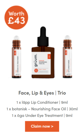 Free full sized Skin & Hair Care Bundles (worth £43) [GRUUM – £3.95 postage]