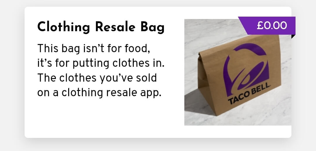 Free bag at taco bell