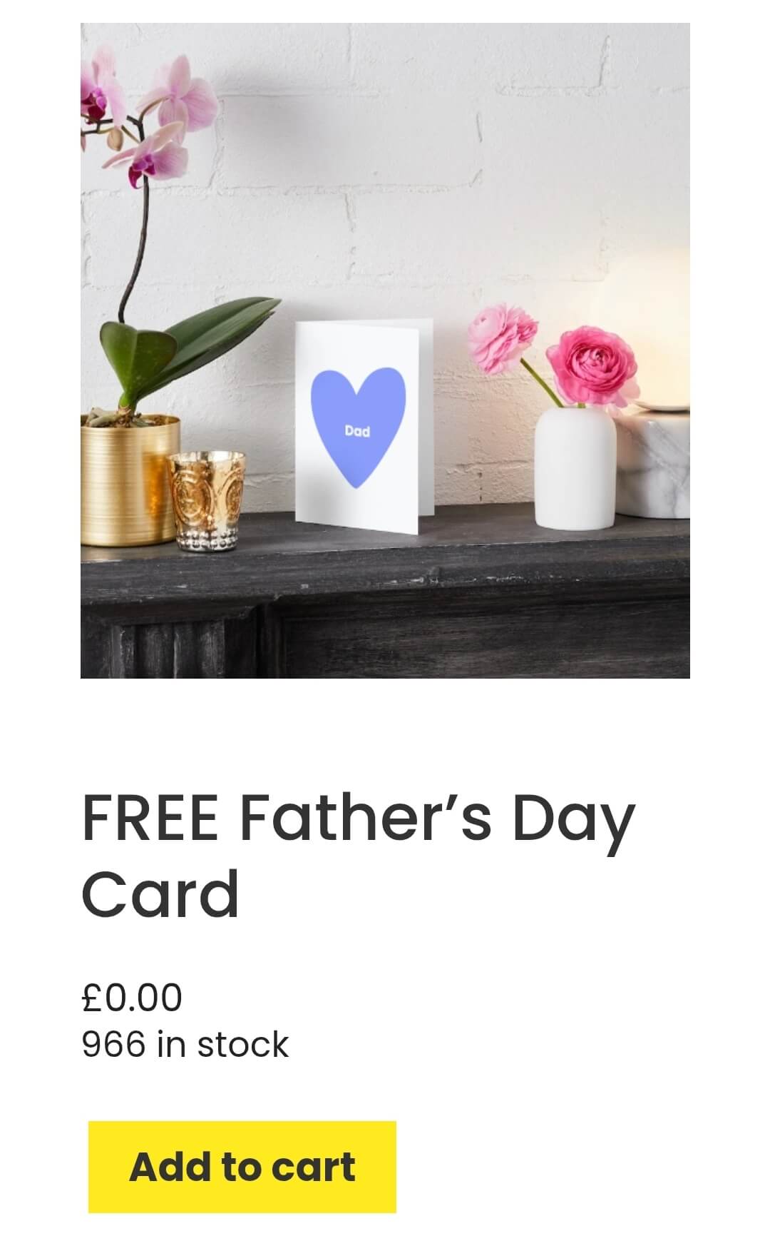 Free fathers day card