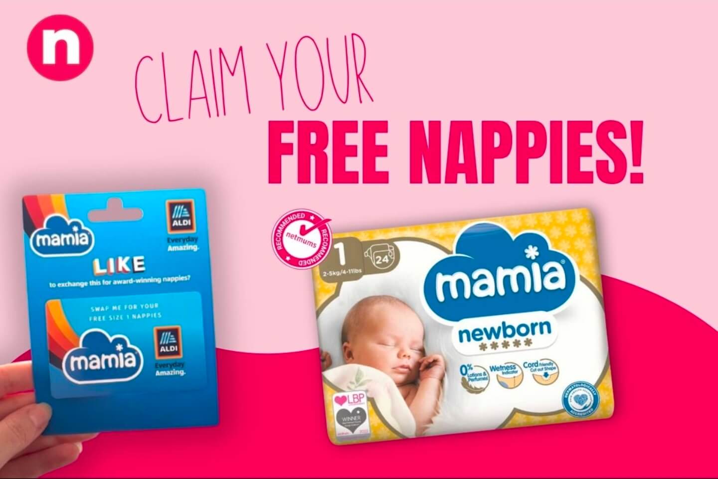 Free nappies - Aldi mamia
