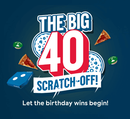 Dominos big 40 scratch off money off vouchers discounts