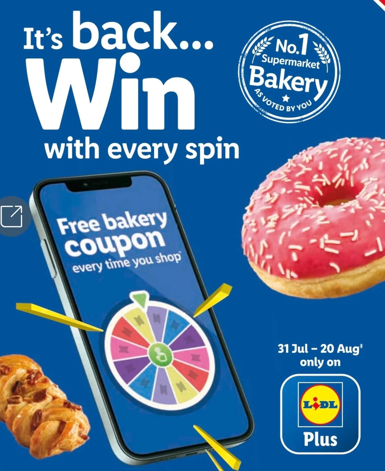 Lidl Spin to Win - free bakery items