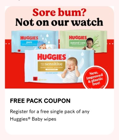 Free single pack of wipes [voucher]