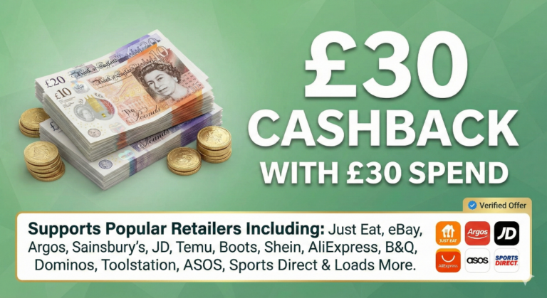 Free £30 with any £30 spend (Boots / Argos / eBay / Just Eat) [Rakuten]