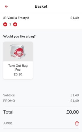 Free Jr Frosty (no min spend) [Wendy's]
