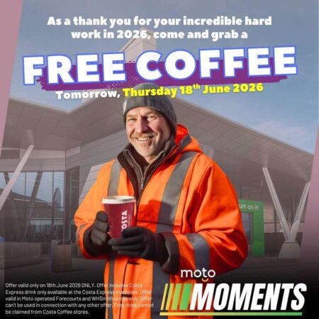 Free Costa drink for Van & HGV drivers [Moto - 18Jun]