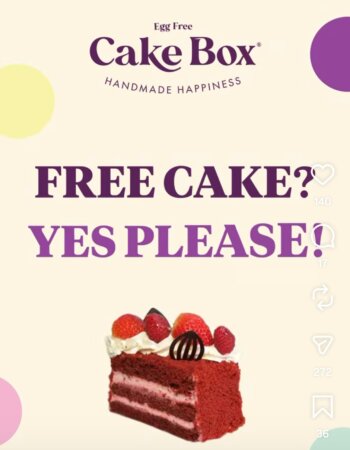 Free cakes & treats [Cake Box - 27Jun]