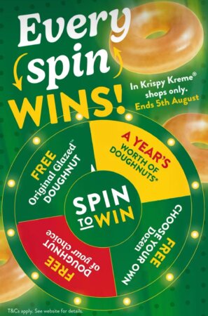 Free Krispy Kreme spin to win with every purchase