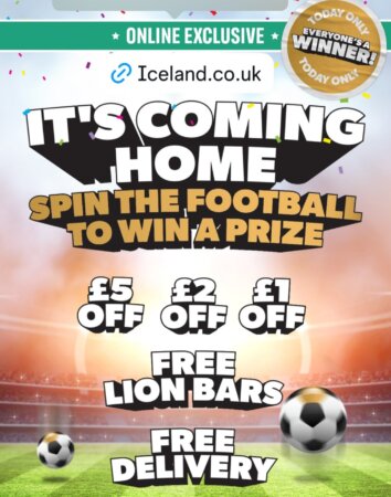 Spin to win Iceland freebie (online shop)