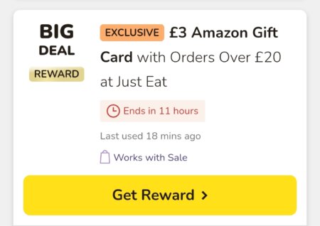 Free £3 Amazon giftcard with £20 Just Eat order