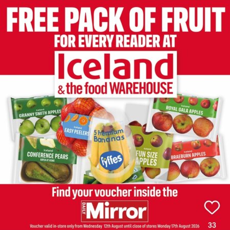 Free fruit from Iceland with newspaper purchase