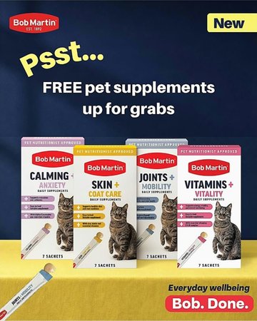 Free cat / dog supplement samples (first 100)