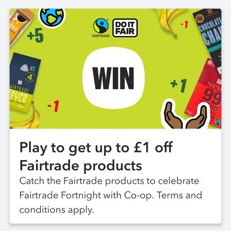 £1 off Fair Trade products at Co-Op