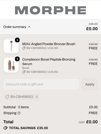 Free bronze serum & brush (worth £35) (delivered free)