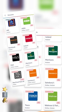 Free 5% cashback on supermarket giftcards