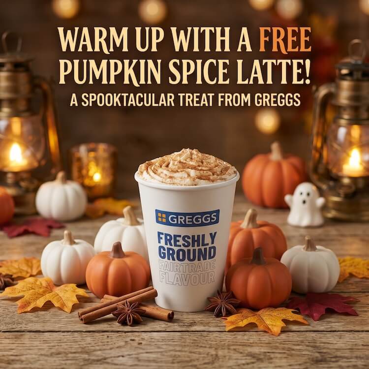 Free Pumpkin Spice Latte [Greggs]