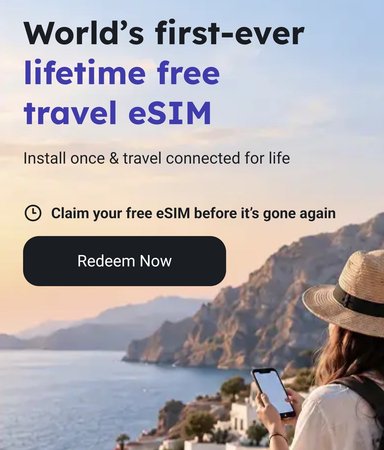 Lifetime free esim with data for essential apps