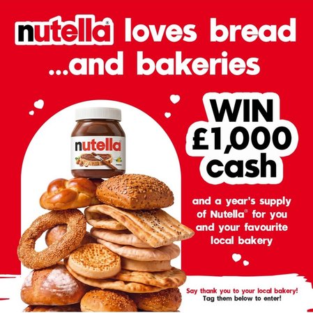 Chance to win years supply of Nutella + £1000