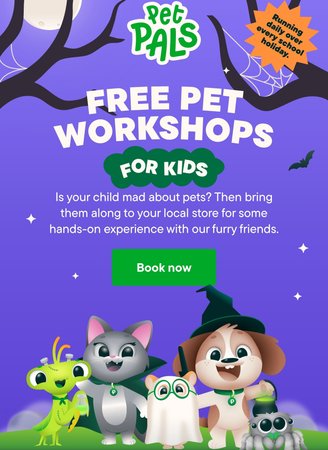 Free Halloween Pet Workshops [Pets At Home]