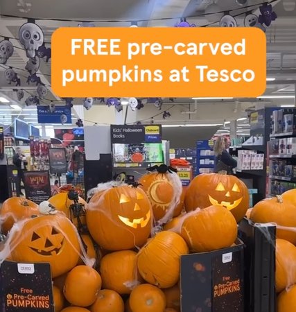 Free pre-carved Pumpkins at Tesco