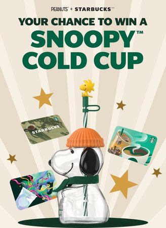Win (1 of 50) Snoopy Glass / from 500 £5 gift cards