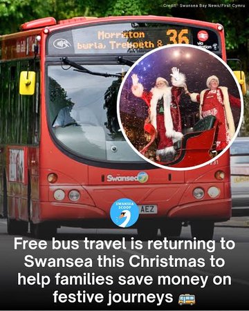 Free weekend bus travel in Swansea [21 Nov - 31 Dec]
