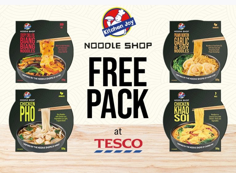 Free Pack of Noodle Shop  (3000 available) [Tesco]
