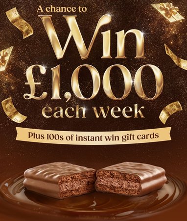 Chance to win £1000 weekly & £50 vouchers (with Tim Tams purchase)