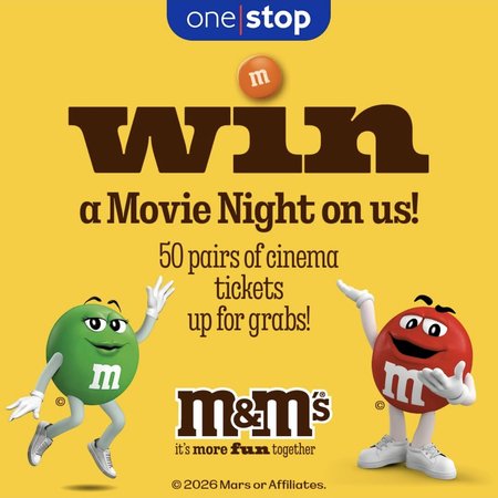 Chance to win (1 of 50) pairs of cinema tickets