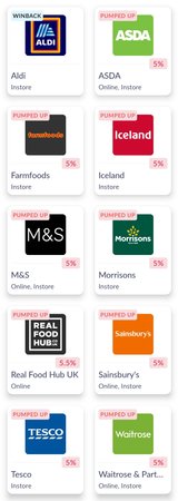 5% cashback on supermarket gift cards
